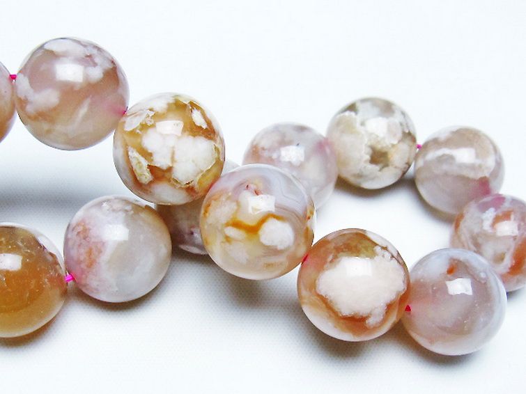 桜メノウ チェリーブロッサムアゲート ブレスレット 17mm [T213-1977] 2枚目