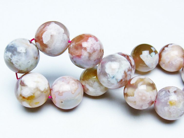 桜メノウ チェリーブロッサムアゲート ブレスレット 17mm [T213-1983] 2枚目