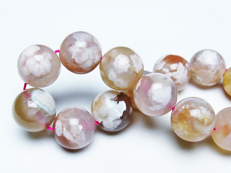 桜メノウ チェリーブロッサムアゲート ブレスレット 15mm [T213-1988] 2枚目