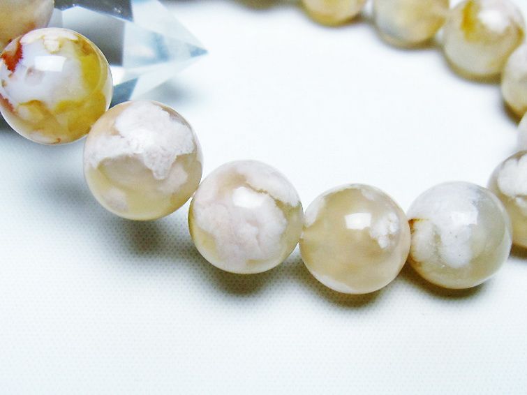 桜メノウ チェリーブロッサムアゲート ブレスレット 13mm [T213-1999] 3枚目