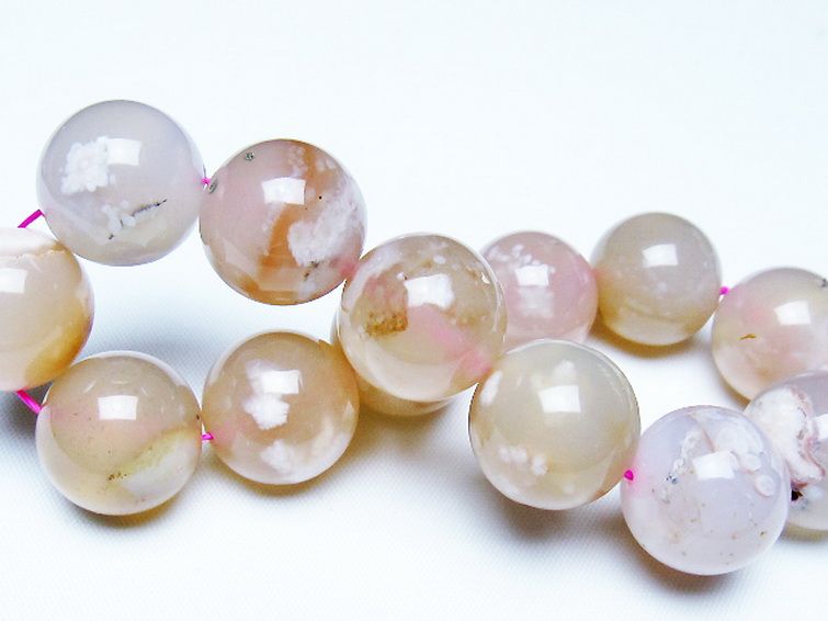 桜メノウ チェリーブロッサムアゲート ブレスレット 15mm [T213-2022] 2枚目