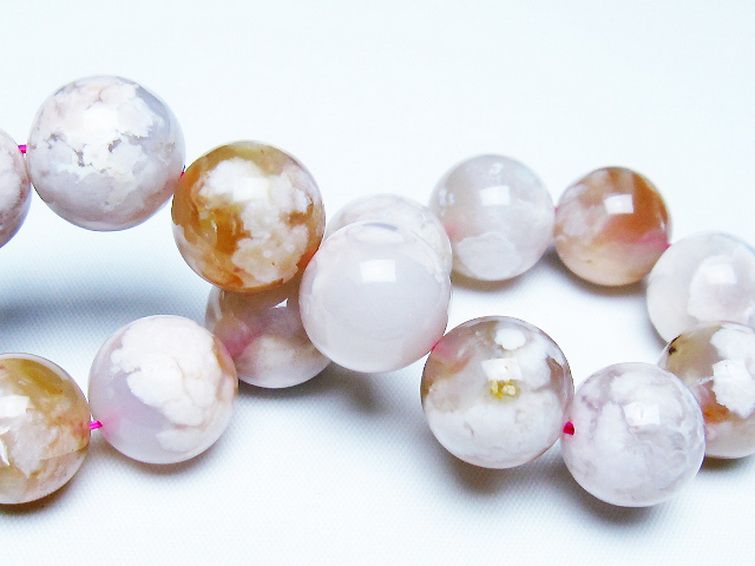 桜メノウ チェリーブロッサムアゲート ブレスレット 16mm [T213-2027] 2枚目