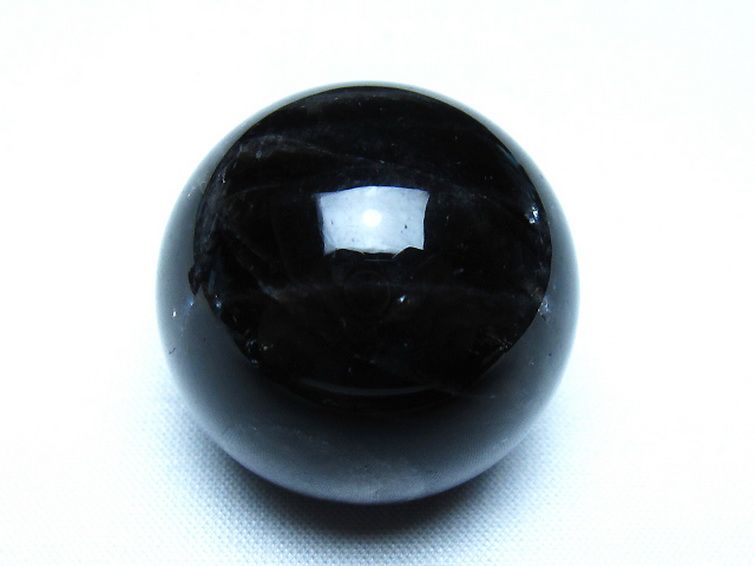 モリオン 純天然 黒水晶 丸玉 34mm [t220-10210] 1枚目