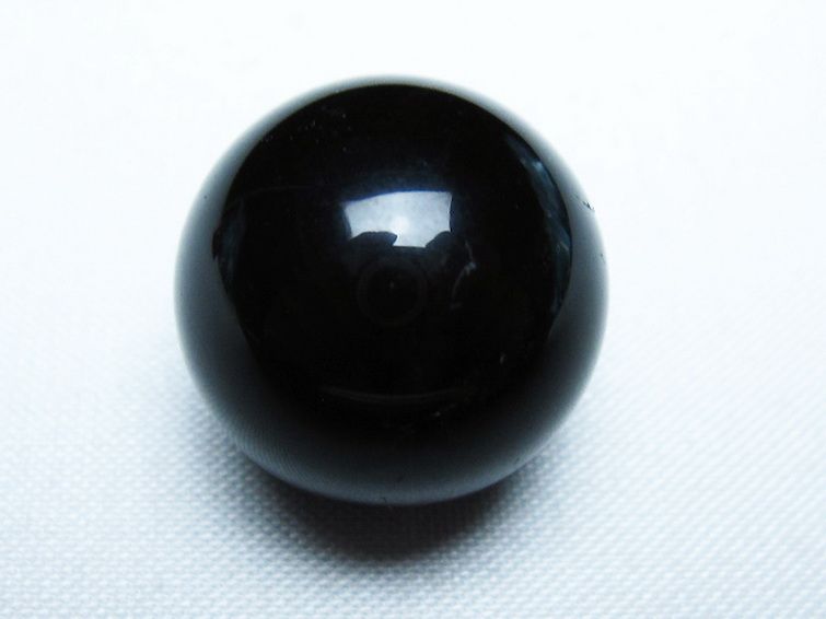 モリオン 純天然 黒水晶 丸玉 20mm [T220-9326] 1枚目