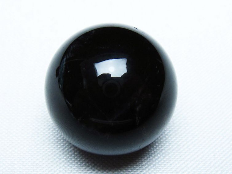 モリオン 純天然 黒水晶 丸玉 20mm [T220-9349] 1枚目