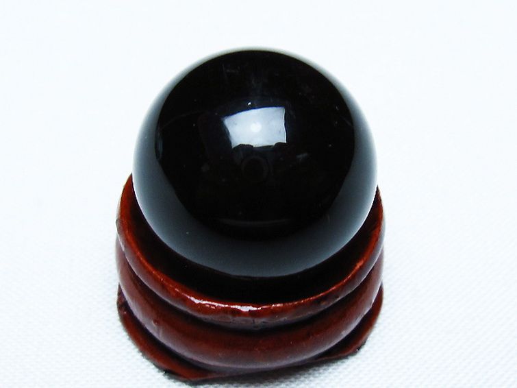 モリオン 純天然 黒水晶 丸玉 20mm [T220-9369] 3枚目