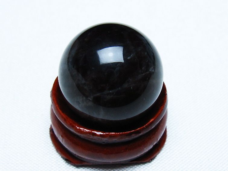 モリオン 純天然 黒水晶 丸玉 20mm [T220-9378] 3枚目