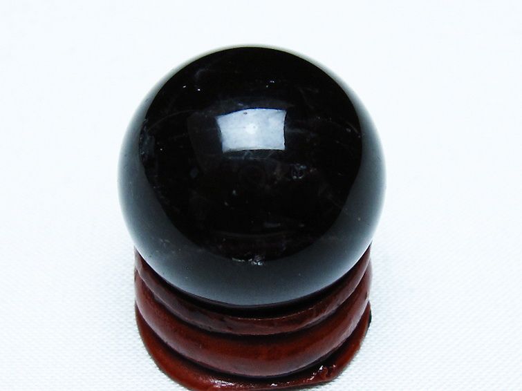 モリオン 純天然 黒水晶 丸玉 25mm [T220-9429] 3枚目
