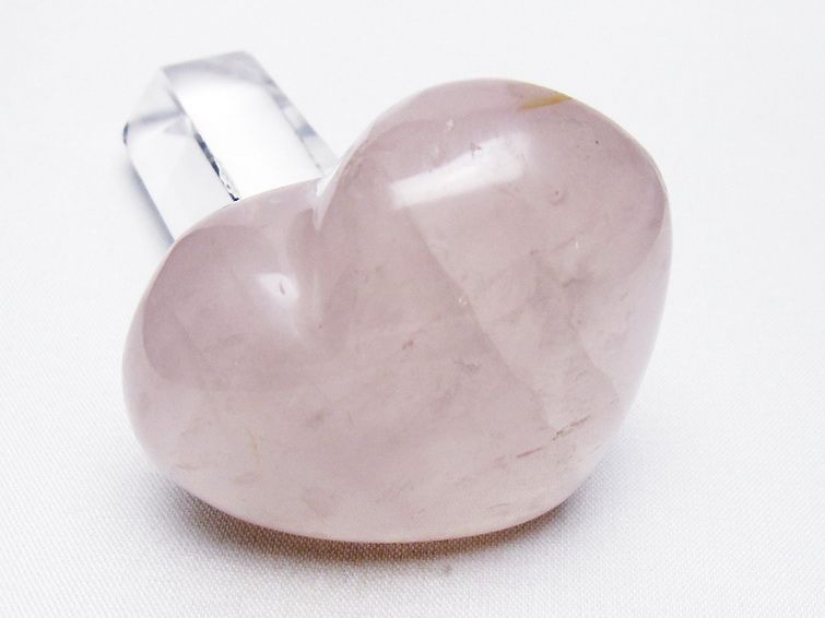 ローズクォーツハート置物[T225-8321] 1枚目