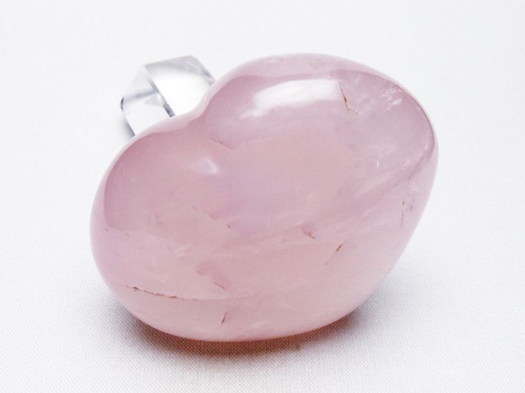 ローズクォーツハート置物[T225-8350] 1枚目