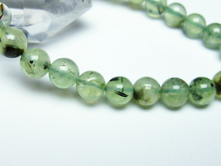 ルチル入りプレナイトブレスレット 7mm [T228-3125] 3枚目