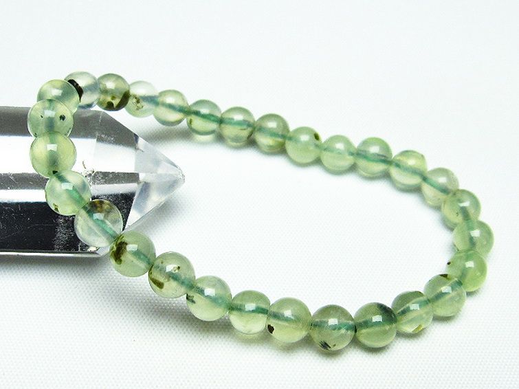 ルチル入りプレナイトブレスレット 7mm [T228-3669] 1枚目