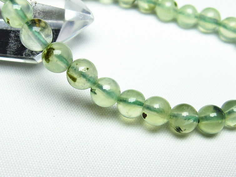 ルチル入りプレナイトブレスレット 7mm [T228-3669] 3枚目