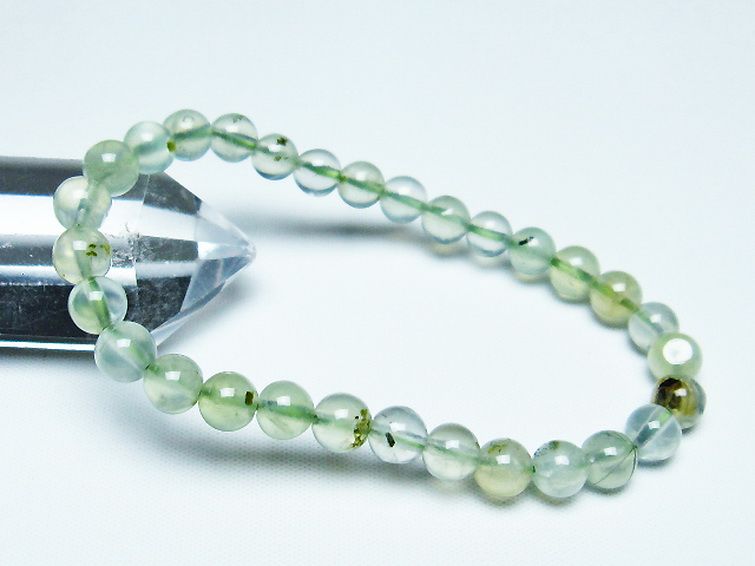 ルチル入りプレナイトブレスレット 6mm [T228-4043] 1枚目