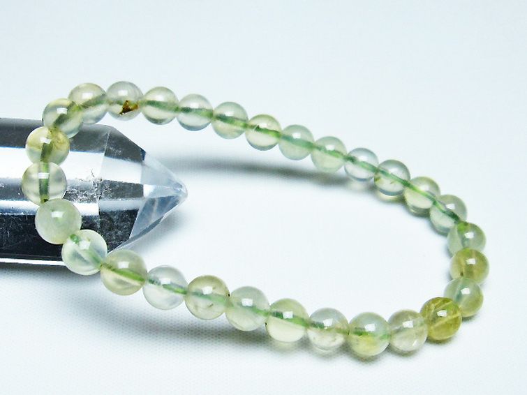 ルチル入りプレナイトブレスレット 7mm [T228-4045] 1枚目