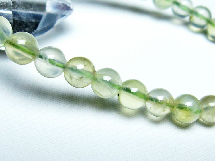 ルチル入りプレナイトブレスレット 7mm [T228-4045] 3枚目