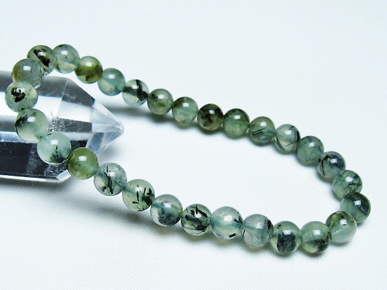 ルチル入りプレナイトブレスレット 7mm [T228-4421] 1枚目