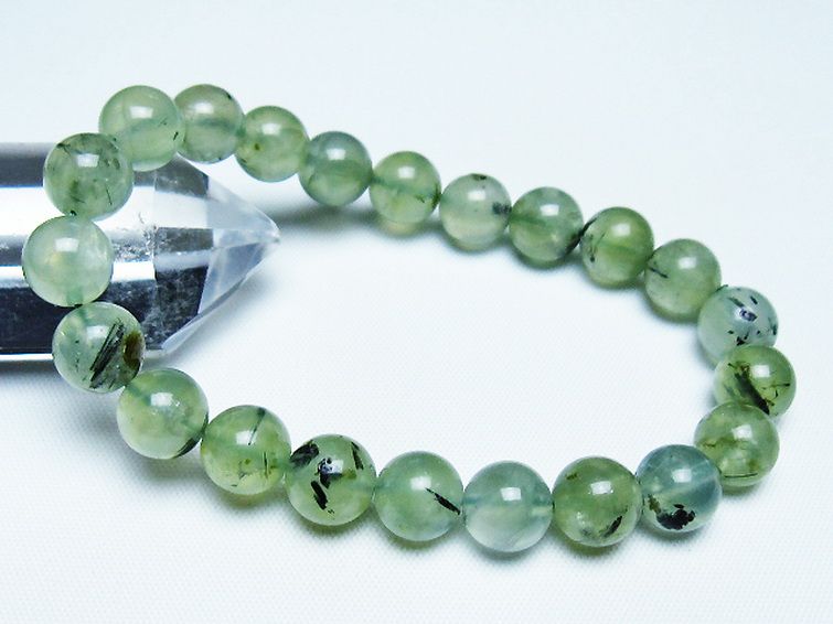 ルチル入りプレナイトブレスレット 9mm [T228-4465] 1枚目