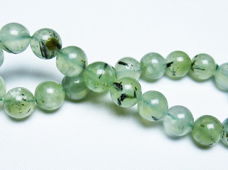 ルチル入りプレナイトブレスレット 9mm [T228-4465] 2枚目