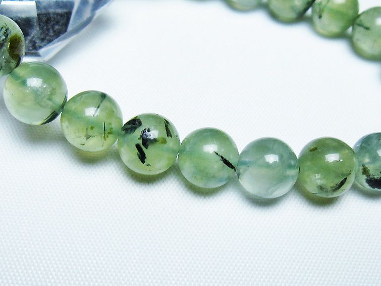 ルチル入りプレナイトブレスレット 9mm [T228-4465] 3枚目