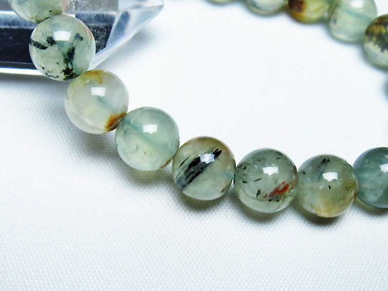 ルチル入りプレナイトブレスレット 9mm [T228-4478] 3枚目