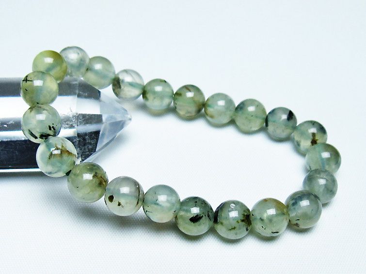 ルチル入りプレナイトブレスレット 9mm [T228-4486] 1枚目