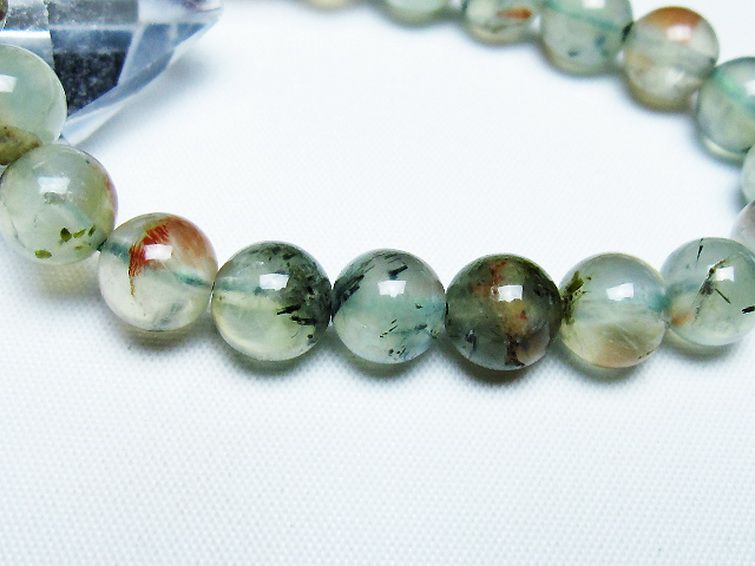 ルチル入りプレナイトブレスレット 9mm [T228-4504] 3枚目