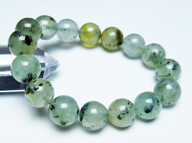 ルチル入りプレナイトブレスレット 13mm [T228-4513] 1枚目