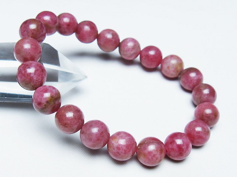 ロードナイト＆辰砂ブレスレット シナバー（辰砂）クォーツとロードナイトシリカとモリオンの