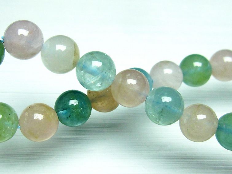 MIXベリルブレスレット 緑柱石 8mm [T237-2326] 1枚目