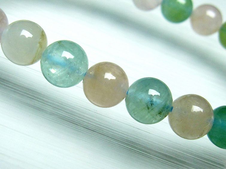 MIXベリルブレスレット 緑柱石 8mm [T237-2326] 2枚目