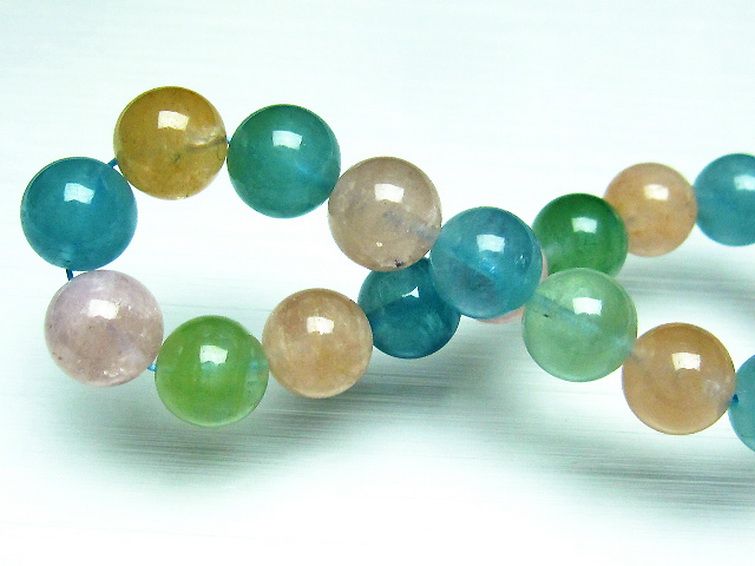 MIXベリルブレスレット 緑柱石 10mm [T237-2352] 1枚目