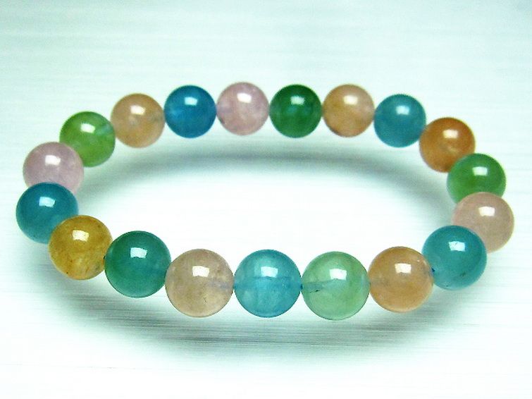 MIXベリルブレスレット 緑柱石 10mm [T237-2352] 3枚目