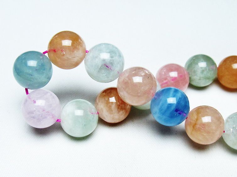 MIXベリルブレスレット 緑柱石 13mm [T237-4258] 2枚目