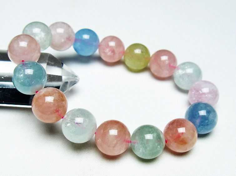 MIXベリルブレスレット 緑柱石 9mm [T237-4267] 1枚目