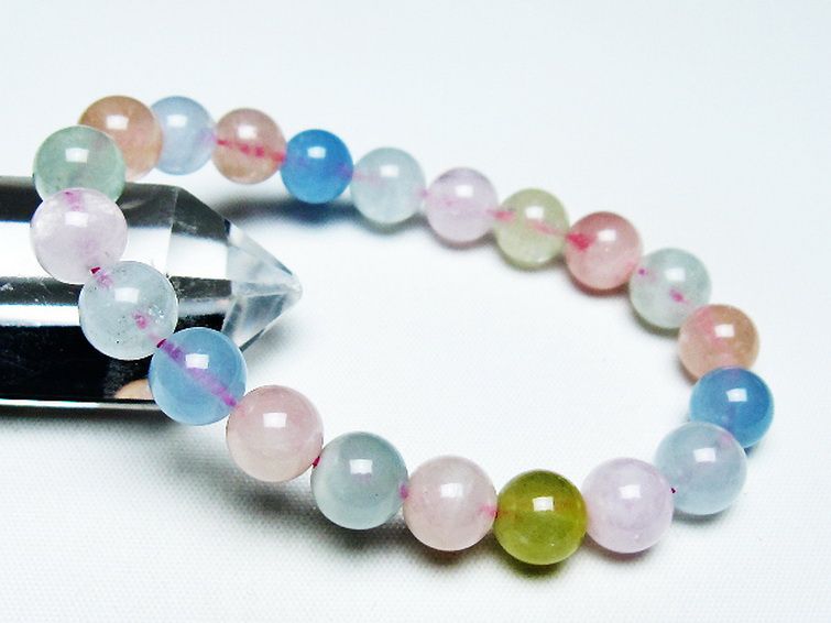 MIXベリルブレスレット 緑柱石 9mm [T237-4268] 1枚目