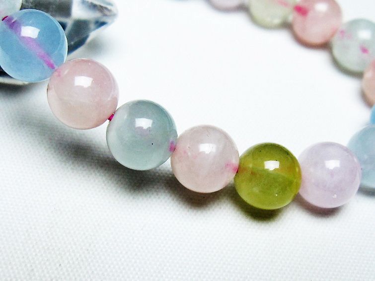 MIXベリルブレスレット 緑柱石 9mm [T237-4268] 3枚目