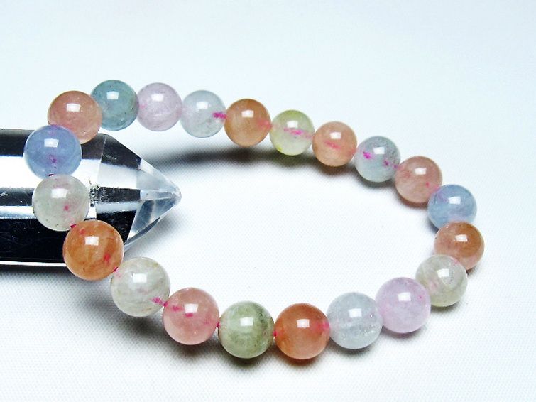 MIXベリルブレスレット 緑柱石 9mm [T237-4272] 1枚目