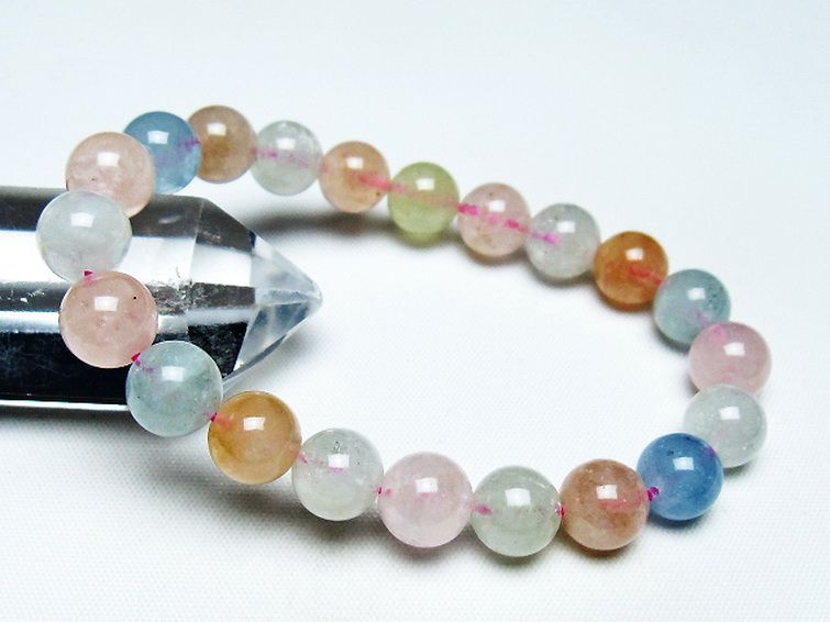 MIXベリルブレスレット 緑柱石 9mm [T237-4276] 1枚目