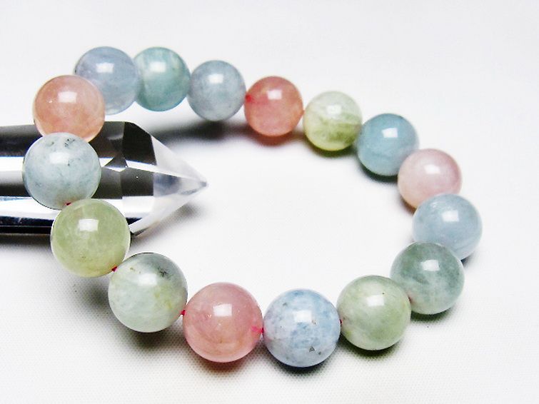 MIXベリルブレスレット 緑柱石 14mm [T237-4329] 1枚目