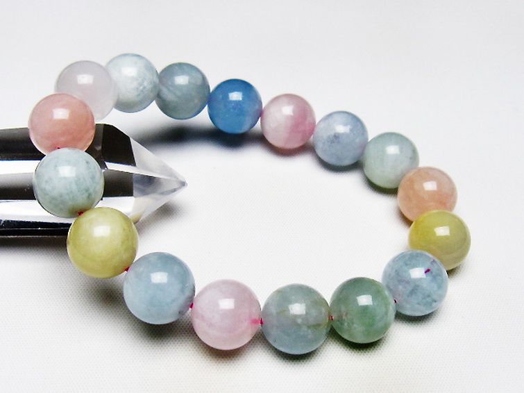 MIXベリルブレスレット 緑柱石 13mm [T237-4354] 1枚目