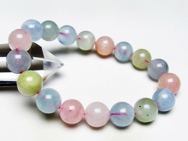 MIXベリルブレスレット 緑柱石 12mm [T237-4373] 1枚目