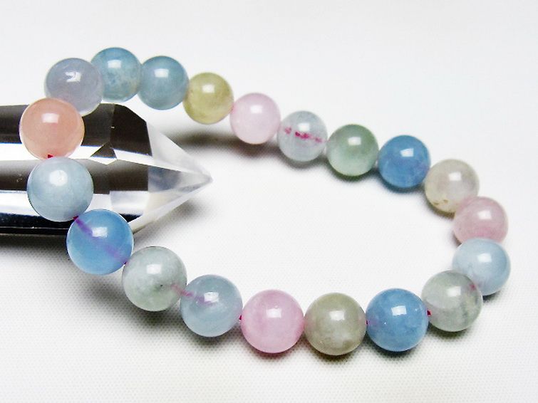 MIXベリルブレスレット 緑柱石 10mm [T237-4393] 1枚目