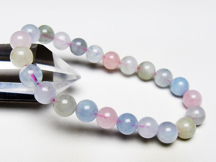 MIXベリルブレスレット 緑柱石 8mm [T237-4419] 1枚目