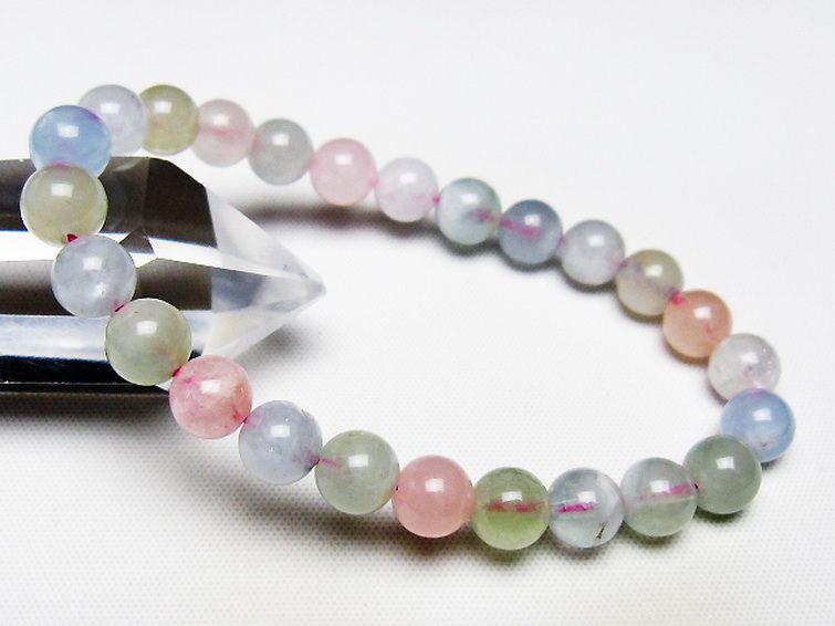 MIXベリルブレスレット 緑柱石 7mm [T237-4427] 1枚目