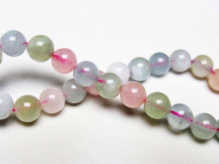 MIXベリルブレスレット 緑柱石 7mm [T237-4427] 2枚目