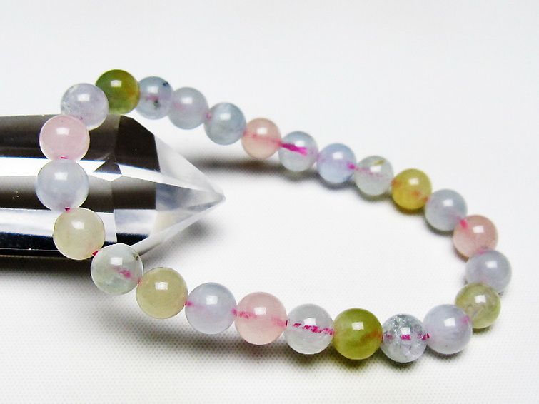 MIXベリルブレスレット 緑柱石 7mm [T237-4452] 1枚目