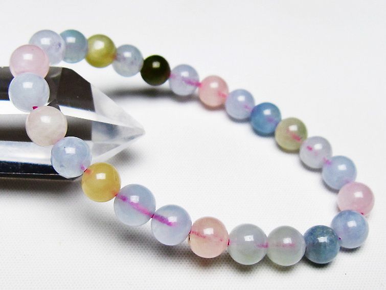 MIXベリルブレスレット 緑柱石 7mm [T237-4461] 1枚目