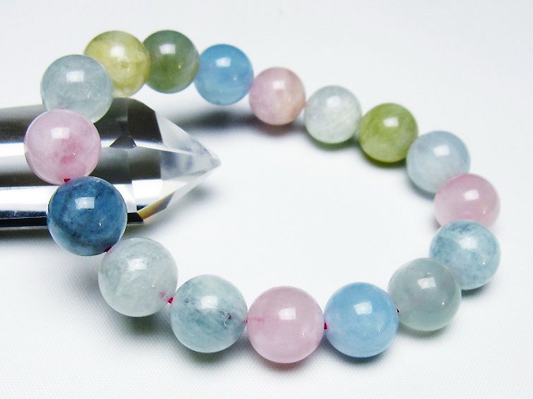 MIXベリルブレスレット 緑柱石 12mm [t237-4661] 1枚目