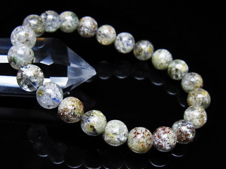 ホワイトガーデンファントムクォーツ ブレスレット 9mm [T239-3391] 1枚目